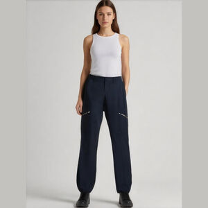 Athleta Women's 4 Black Edgy Outdoor Jogger Cargo Biker Chic Riding Moto Pants